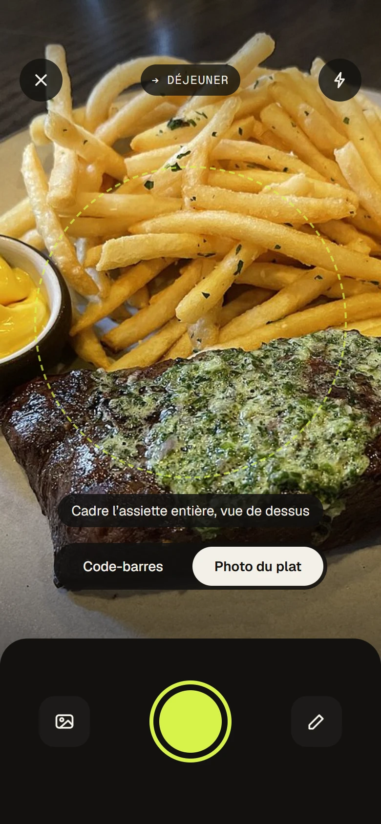 Prise de photo d’un plat